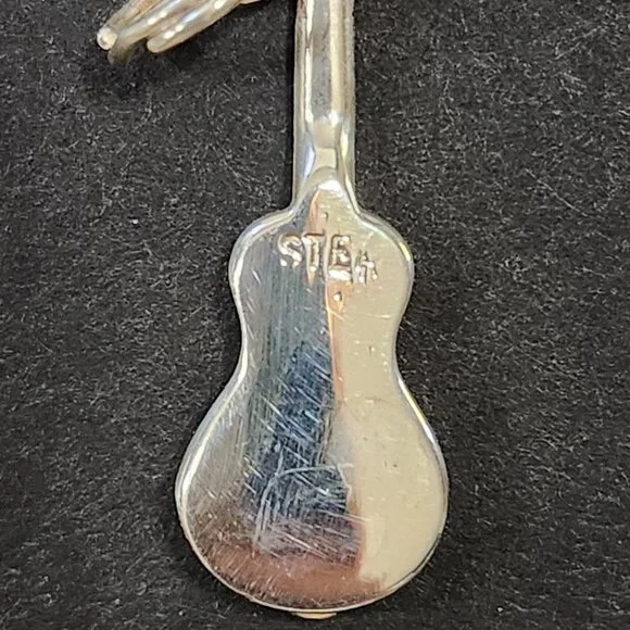 NWT Vintage Cellini Sterling Silver Guitar Charm - Picture 3 of 4
